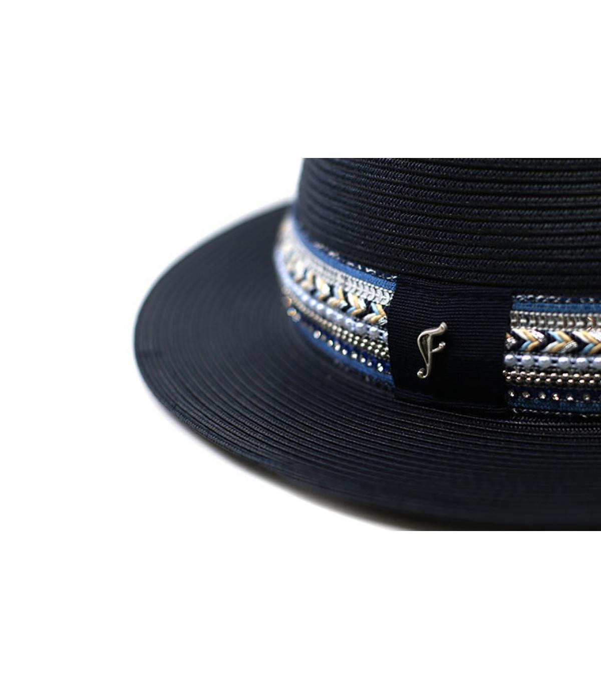 navy blue straw hat